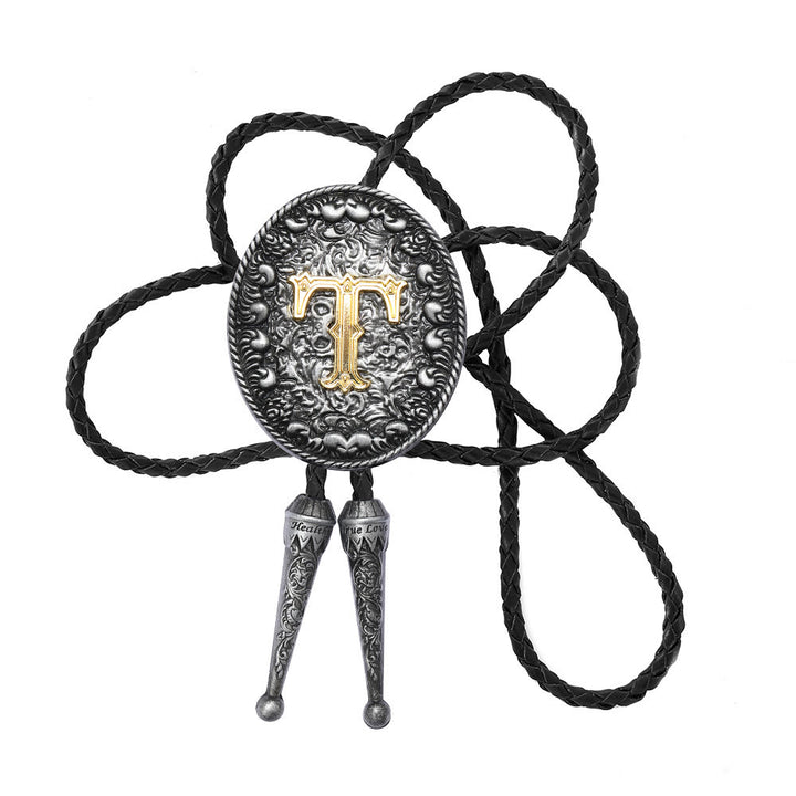 Bolo-Krawatte im alten Stil mit zweifarbigem, aufwendigem Reliefmonogramm. - T - image 21