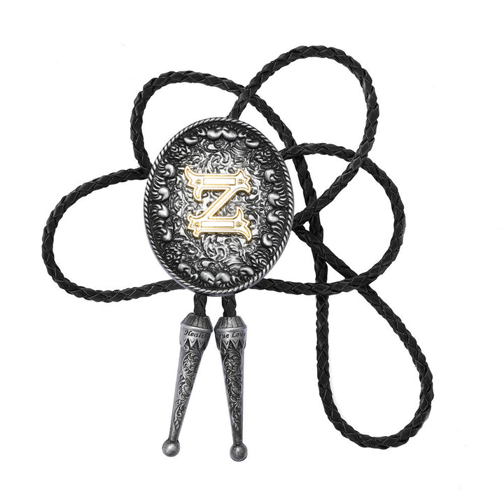 Bolo-Krawatte im alten Stil mit zweifarbigem, aufwendigem Reliefmonogramm. - Z - image 27