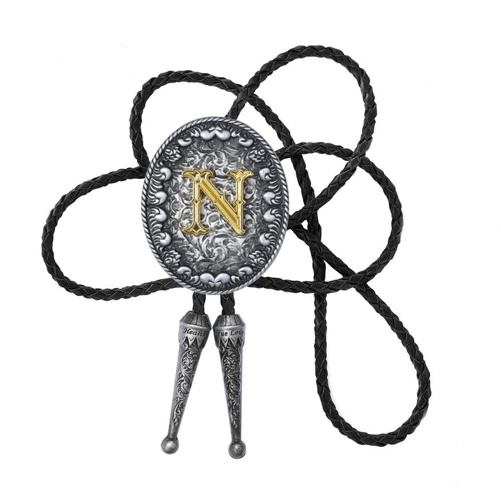 Bolo-Krawatte im alten Stil mit zweifarbigem, aufwendigem Reliefmonogramm. - N - image 15