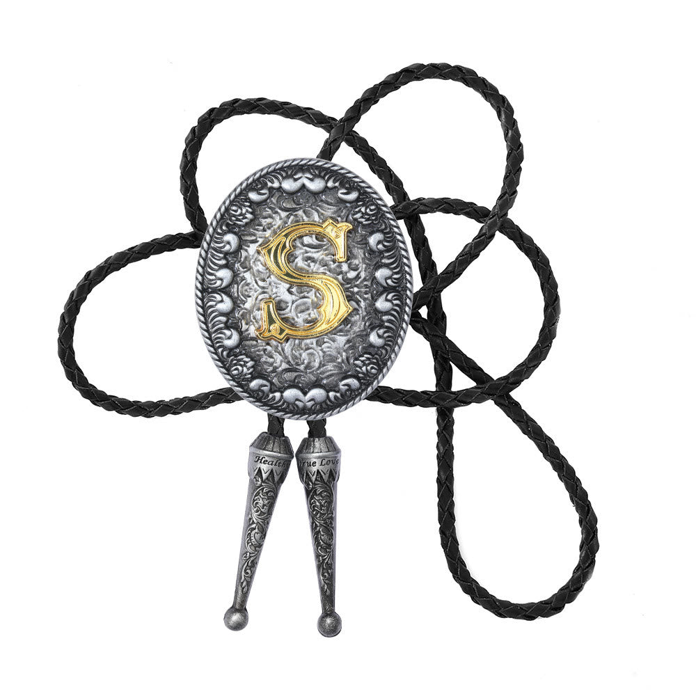 Bolo-Krawatte im alten Stil mit zweifarbigem, aufwendigem Reliefmonogramm. - S - image 20