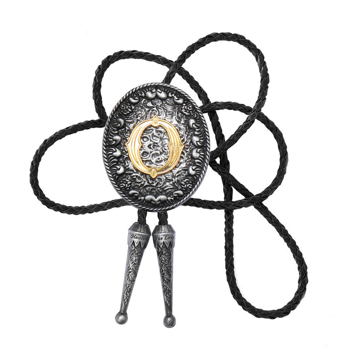 Bolo-Krawatte im alten Stil mit zweifarbigem, aufwendigem Reliefmonogramm. - O - image 16