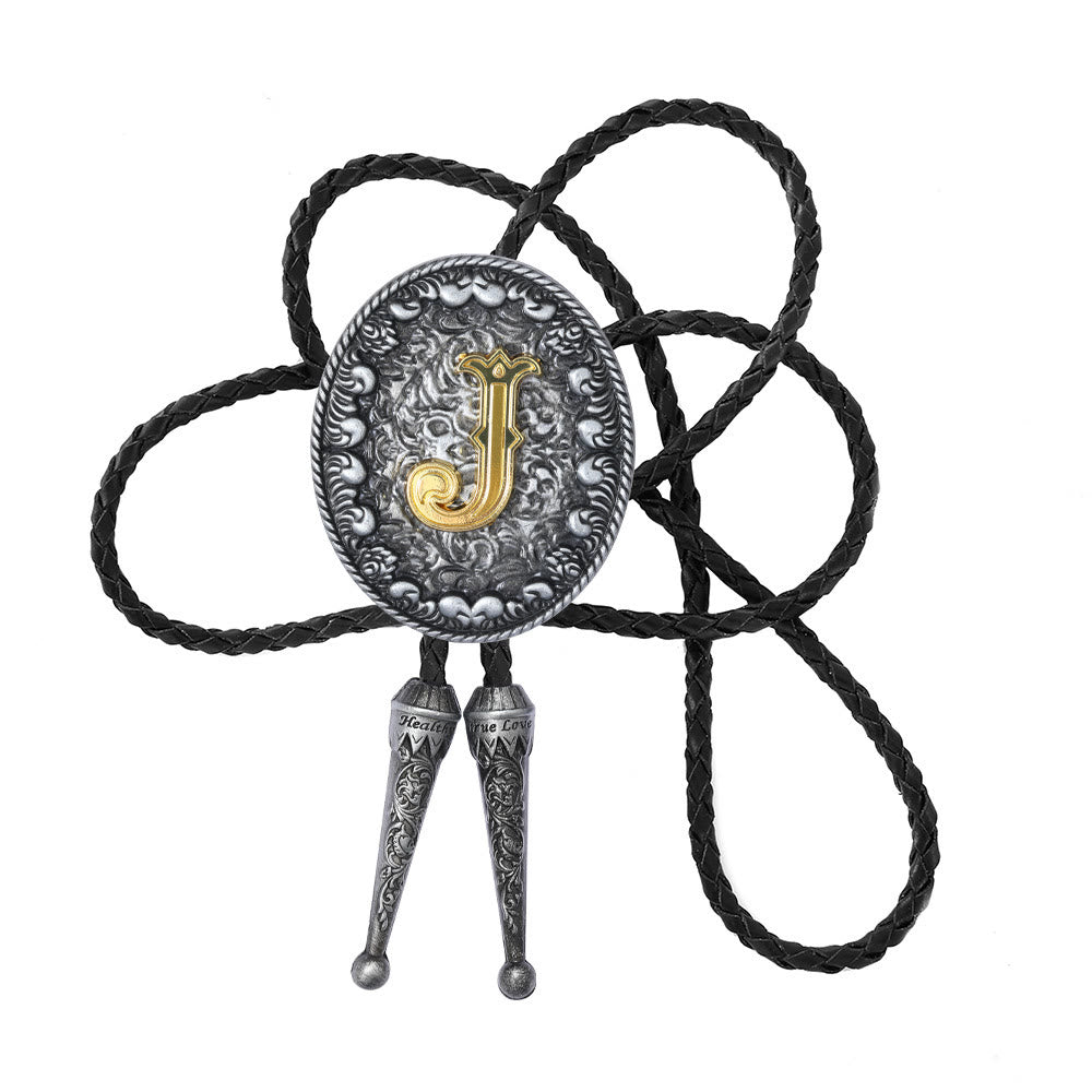 Bolo-Krawatte im alten Stil mit zweifarbigem, aufwendigem Reliefmonogramm. - J - image 11