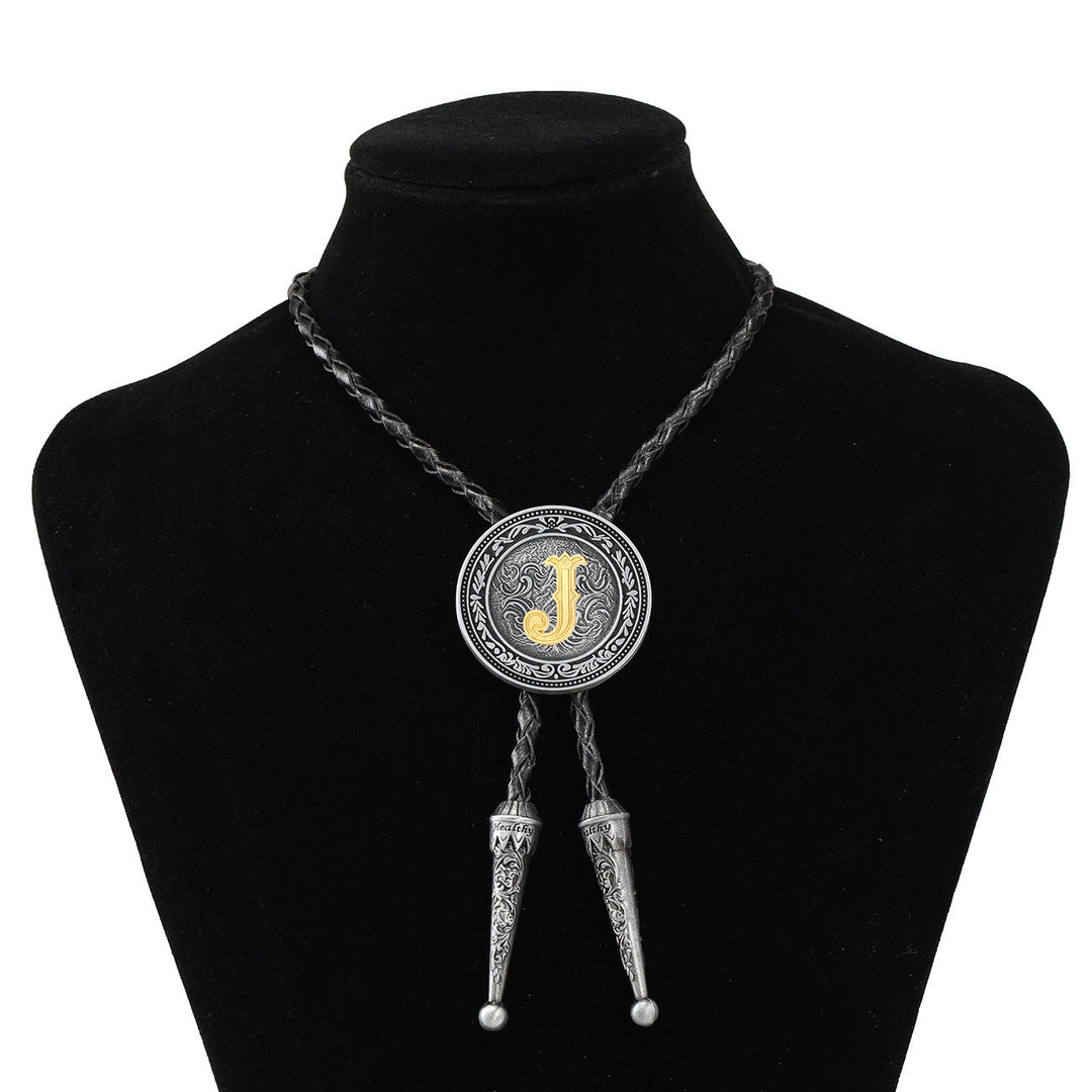 Vintage-Western-Bolo-Krawatte für Herren mit filigranem Monogramm - J - image 9