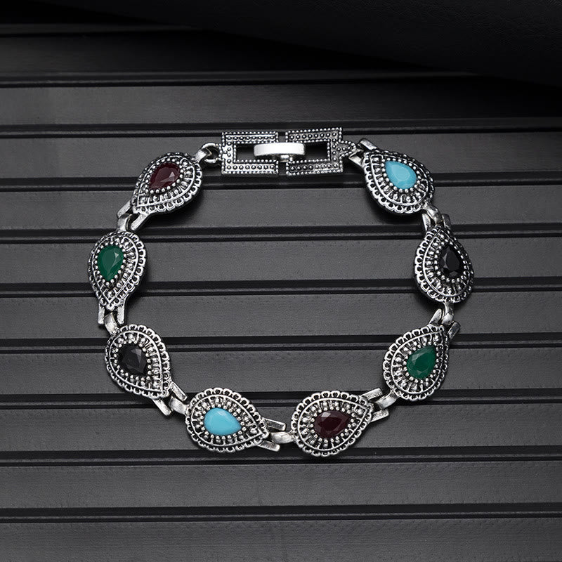 Boho Vintage Türkis-Rundstein-Chic-Armband - Stil Nr. 4 - image 10