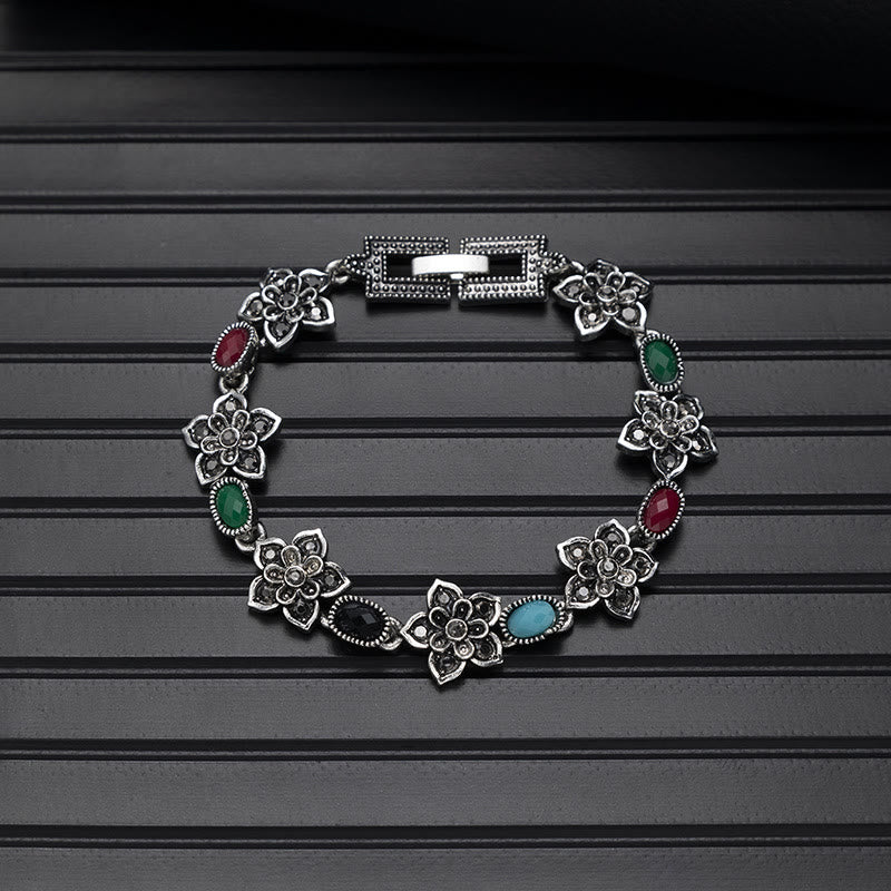 Boho Vintage Türkis-Rundstein-Chic-Armband - Stil Nr. 1 - image 1
