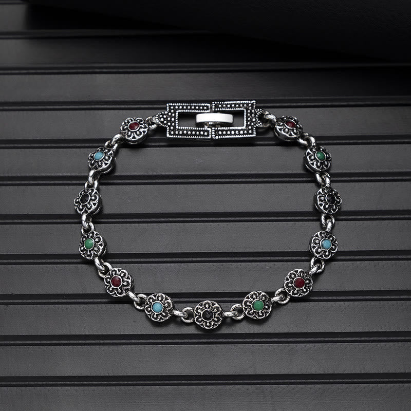 Boho Vintage Türkis-Rundstein-Chic-Armband - Stil Nr. 3 - image 8