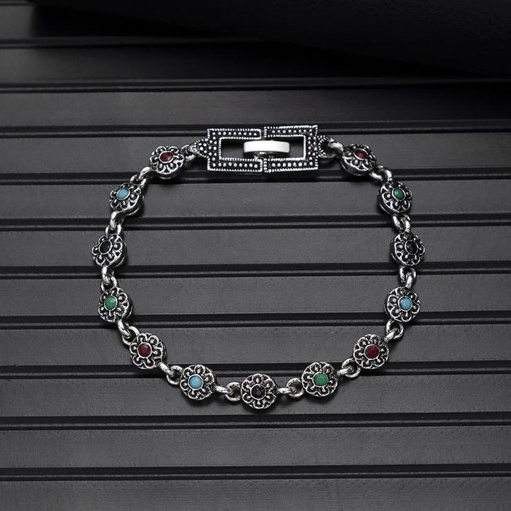 Boho Vintage Türkis-Rundstein-Chic-Armband - Stil Nr. 3 - image 8