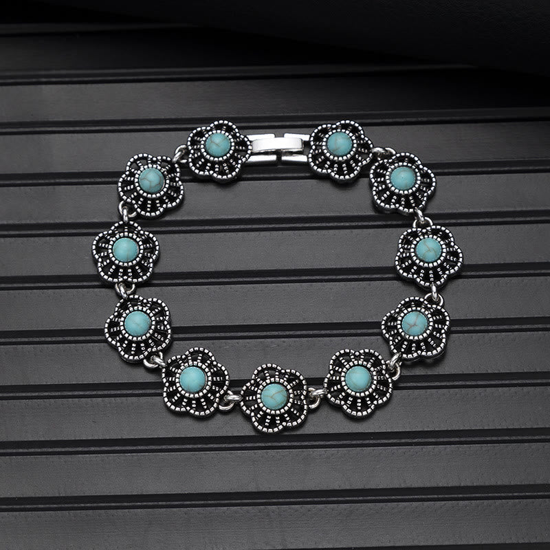 Boho Vintage Türkis-Rundstein-Chic-Armband - Stil Nr. 2 - image 15