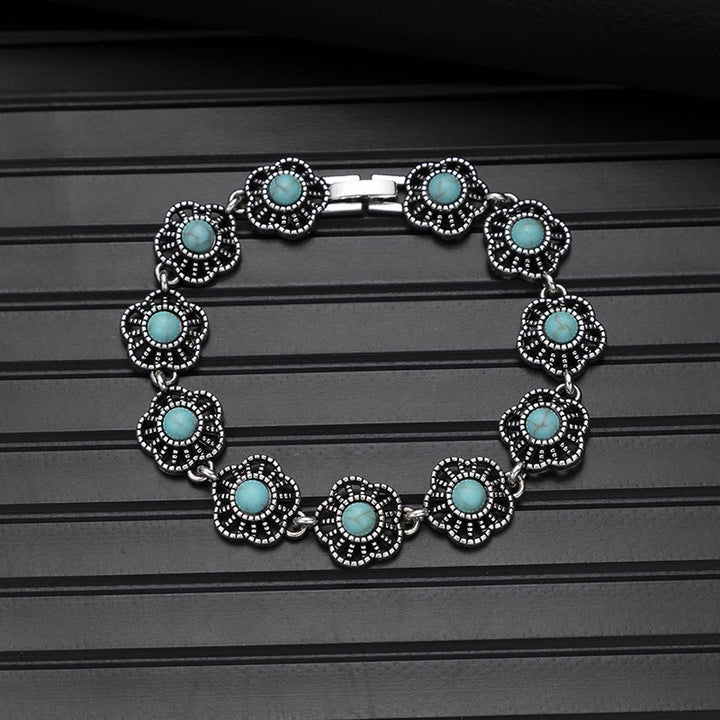 Boho Vintage Türkis-Rundstein-Chic-Armband - Stil Nr. 2 - image 15