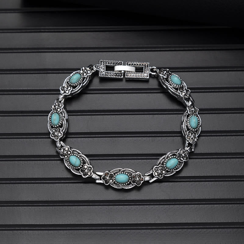Boho Vintage Türkis-Rundstein-Chic-Armband - Stil Nr. 11 - image 14