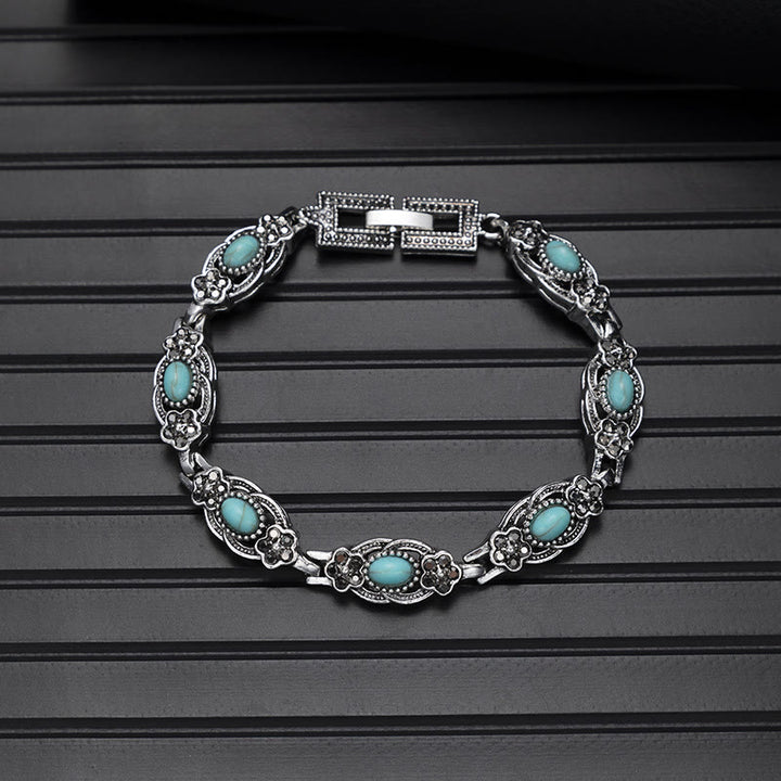 Boho Vintage Türkis-Rundstein-Chic-Armband - Stil Nr. 11 - image 14