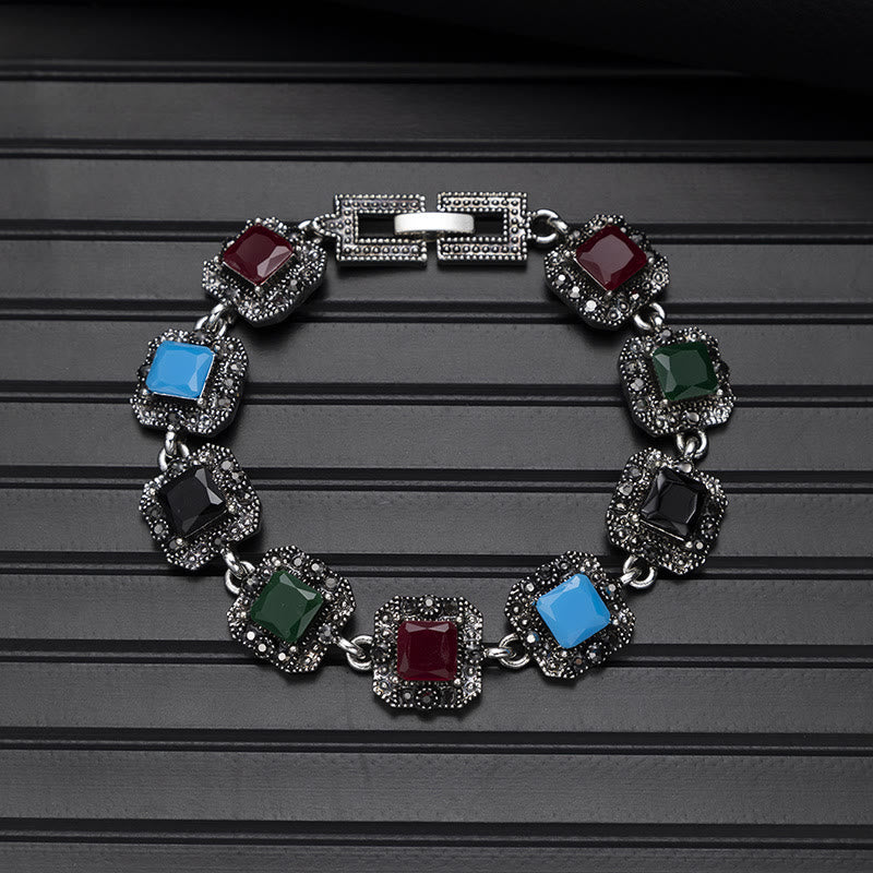 Boho Vintage Türkis-Rundstein-Chic-Armband - Stil Nr. 6 - image 6