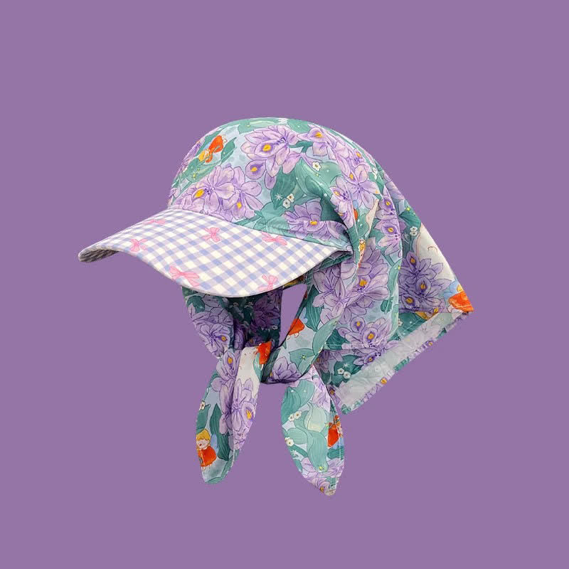 Stilvolle, lässige Unisex-Baseballkappe mit Bandana-Muster zum Binden - Lila Blume - Anpassbar - image 13