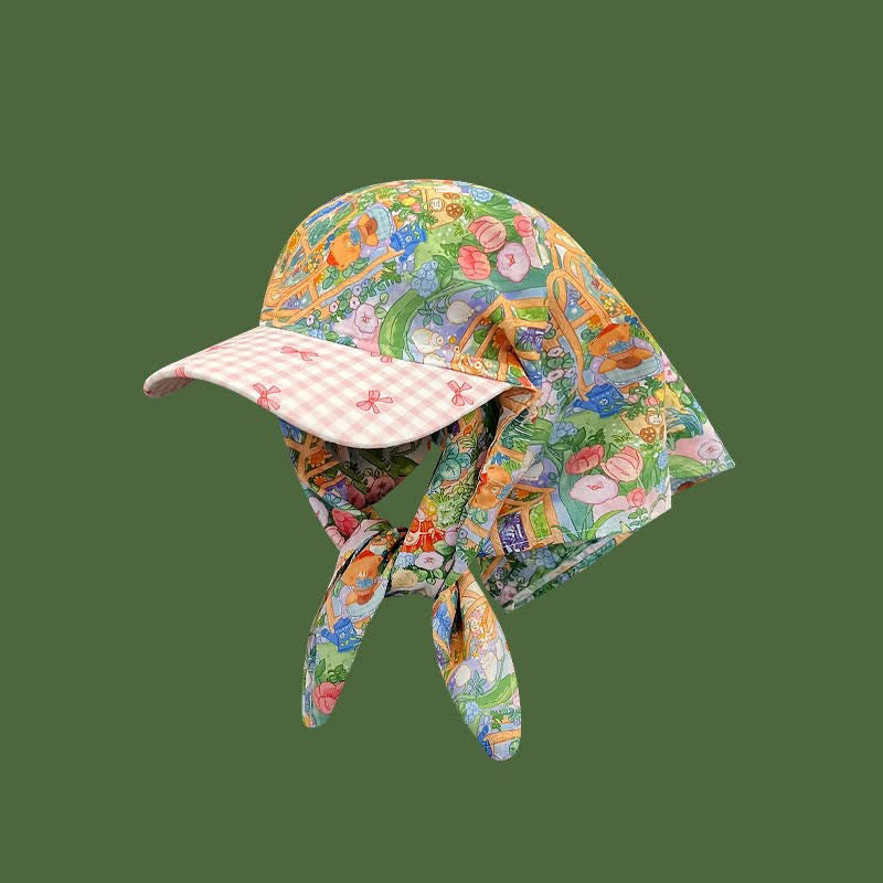 Stilvolle, lässige Unisex-Baseballkappe mit Bandana-Muster zum Binden - Rosa Blume - Anpassbar - image 14