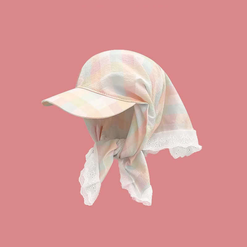 Stilvolle, lässige Unisex-Baseballkappe mit Bandana-Muster zum Binden - Rosa kariert - Anpassbar - image 17