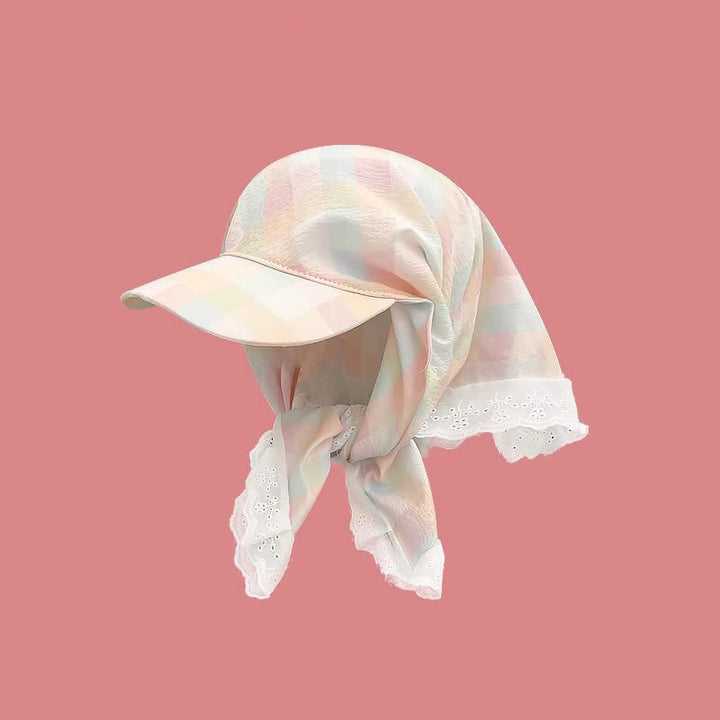Stilvolle, lässige Unisex-Baseballkappe mit Bandana-Muster zum Binden - Rosa kariert - Anpassbar - image 17