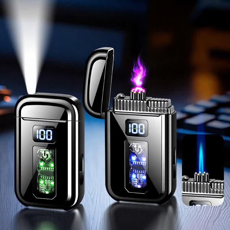 3-in-1 Plasma-Lichtbogen- und Jet-Brenner-Butanfeuerzeug mit LED-Taschenlampe - image 3