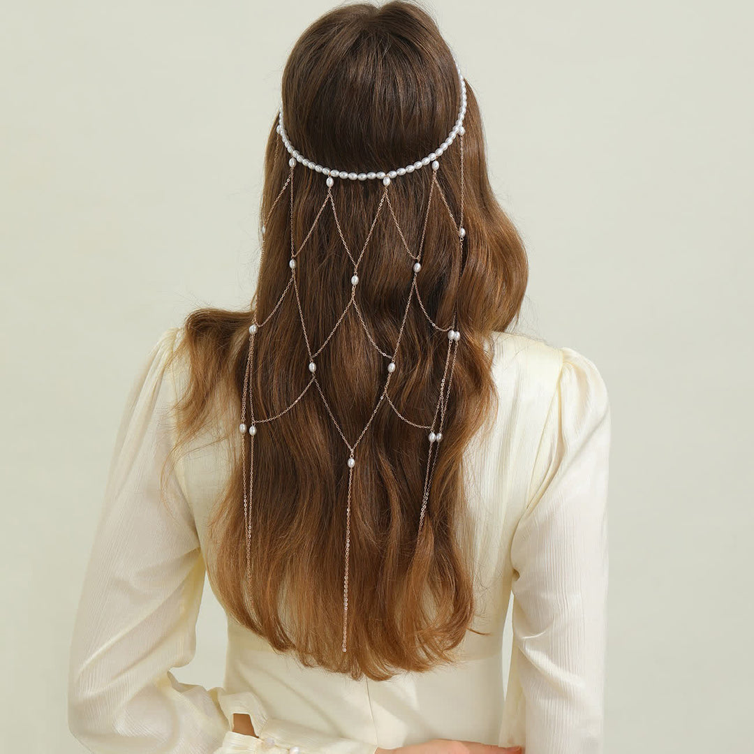 Haarketten mit Perlenschleier für Damen – ideal für Hochzeiten und Feste - image 8