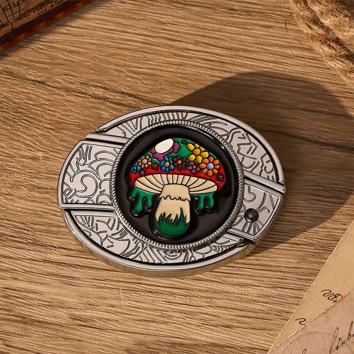 Bunter Hippie-Pilz-DIY-Ledergürtel mit versteckter Klappmesserschnalle - image 9
