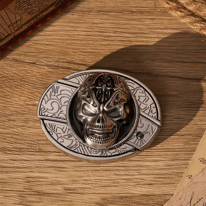 gotisch-barocker Totenkopf DIY Verstecktes Klappmesser Schnalle Ledergürtel - image 10