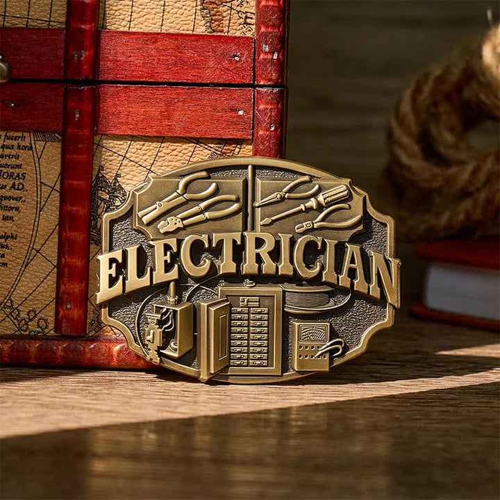 Elektriker-Werkzeug-Panel-Muster DIY Schnalle Ledergürtel - Bronze - Ohne Gürtel - Nicht im Lieferumfang enthalten: Gürtel - image 0