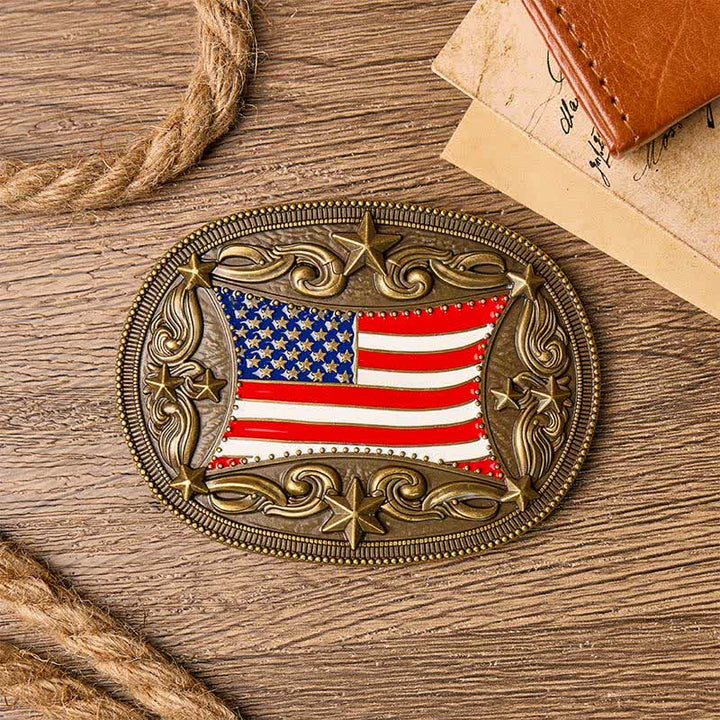 Patriotischer, emaillierter Ledergürtel mit amerikanischer Flagge zum Selbermachen - image 1