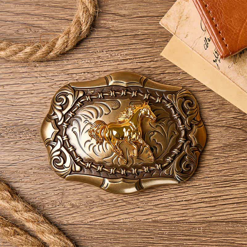 Geboren zum Laufen Cowboy Rodeo Pferd DIY Schnalle Ledergürtel - image 1