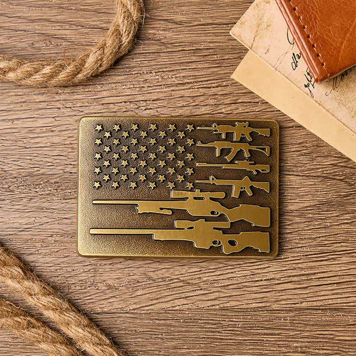 Patriot Rifle Flag DIY Cowboy Shooting Buckle Leather Belt - image 1