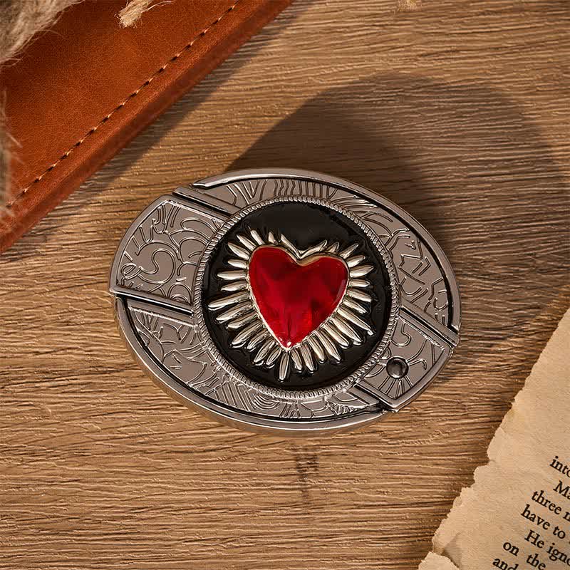 Flaming Red Heart DIY Verstecktes Klappmesser Schnalle Ledergürtel - image 9