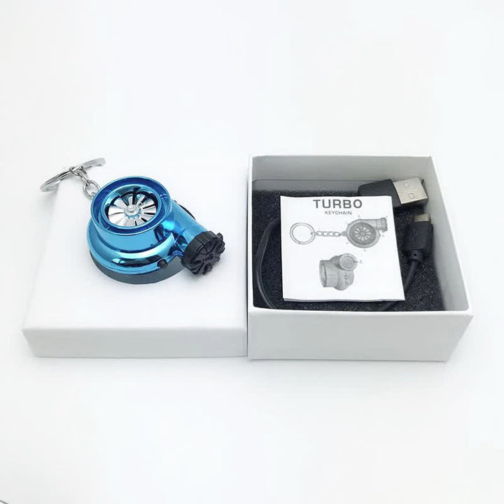 Kreativer elektrischer Feuerzeug-Schlüsselanhänger mit rotierender Turbine - Blau - image 11