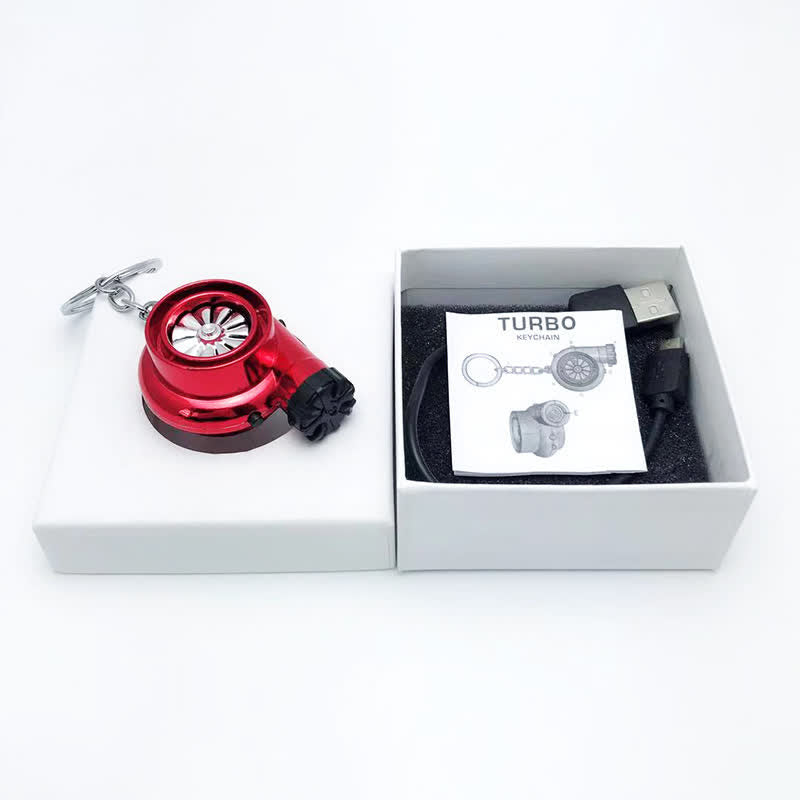 Kreativer elektrischer Feuerzeug-Schlüsselanhänger mit rotierender Turbine - Rot - image 12