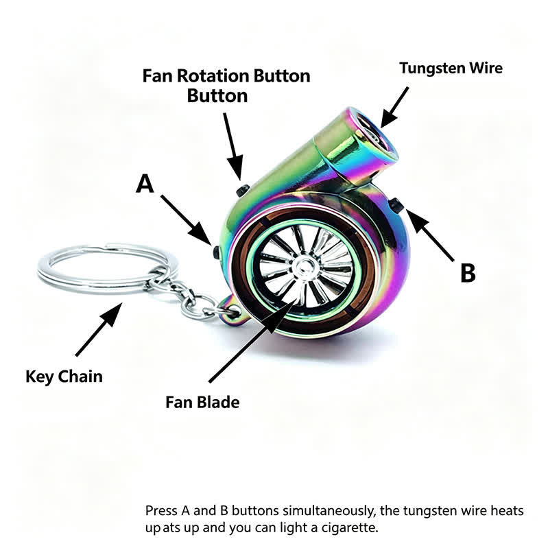 Kreativer elektrischer Feuerzeug-Schlüsselanhänger mit rotierender Turbine - image 6