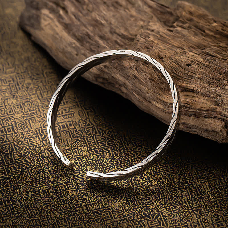 Minimalistisches, verstellbares Armband mit geflochtenem Weizenmuster im Retro-Stil - image 3