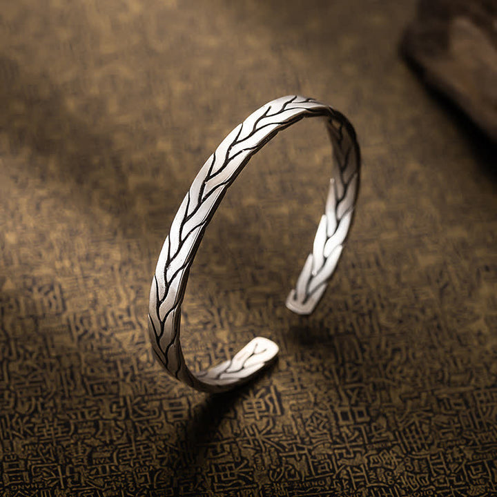Minimalistisches, verstellbares Armband mit geflochtenem Weizenmuster im Retro-Stil - image 2
