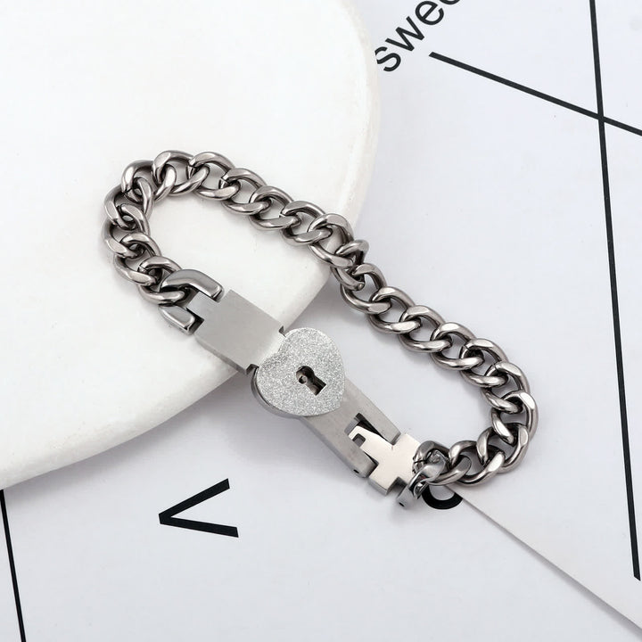 2er-Set passende Partnerarmbänder mit Herzschloss und Schlüssel - image 10
