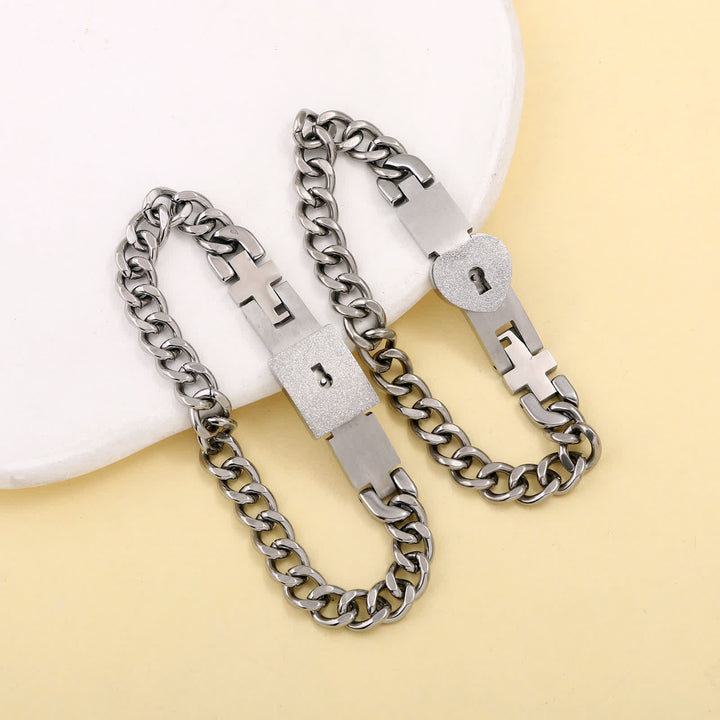 2er-Set passende Partnerarmbänder mit Herzschloss und Schlüssel - image 7