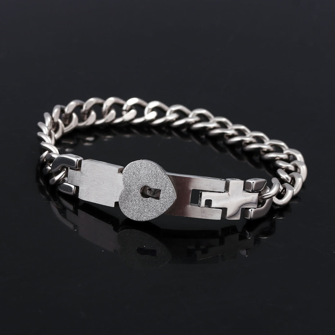 2er-Set passende Partnerarmbänder mit Herzschloss und Schlüssel - image 6
