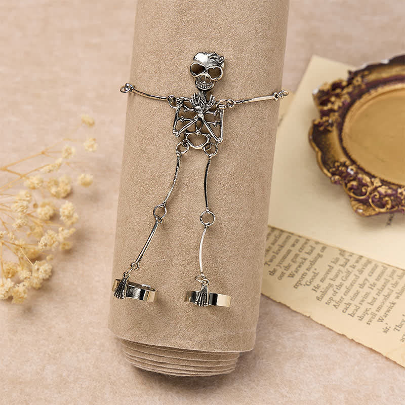 Halloween-Armband mit Skeletthand und Ringen - image 1