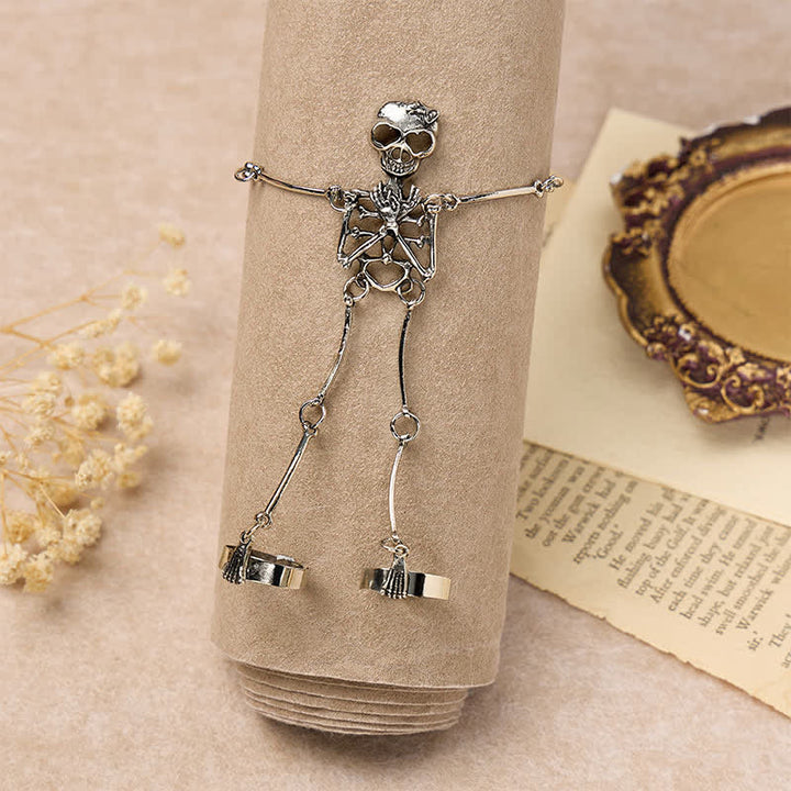 Halloween-Armband mit Skeletthand und Ringen - image 1
