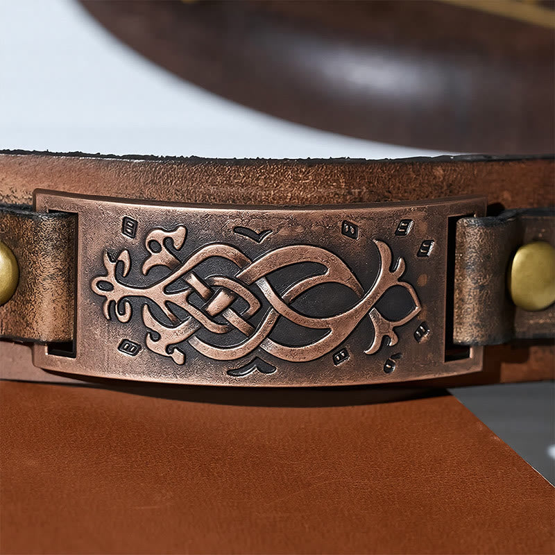 Vintage-Armreif aus Leder mit keltischem Knotenmuster - image 6