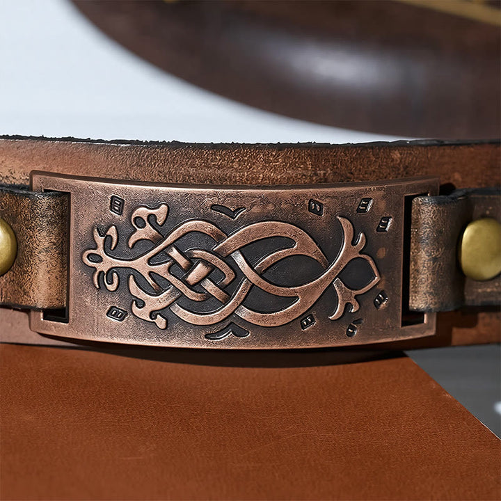 Vintage-Armreif aus Leder mit keltischem Knotenmuster - image 6