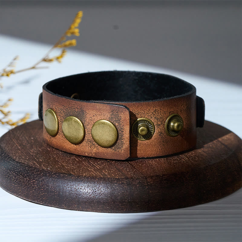 Vintage-Armreif aus Leder mit keltischem Knotenmuster - image 5