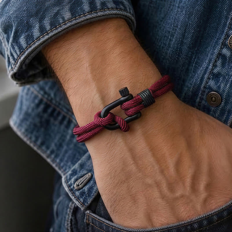 Minimalistisches Armband aus schwarzem Edelstahl mit U-Verschluss im Mailänder Stil - image 1