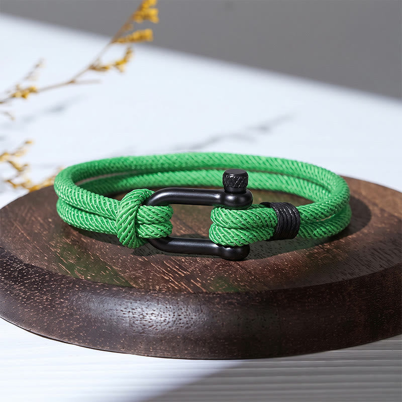 Minimalistisches Armband aus schwarzem Edelstahl mit U-Verschluss im Mailänder Stil - Grün - image 13