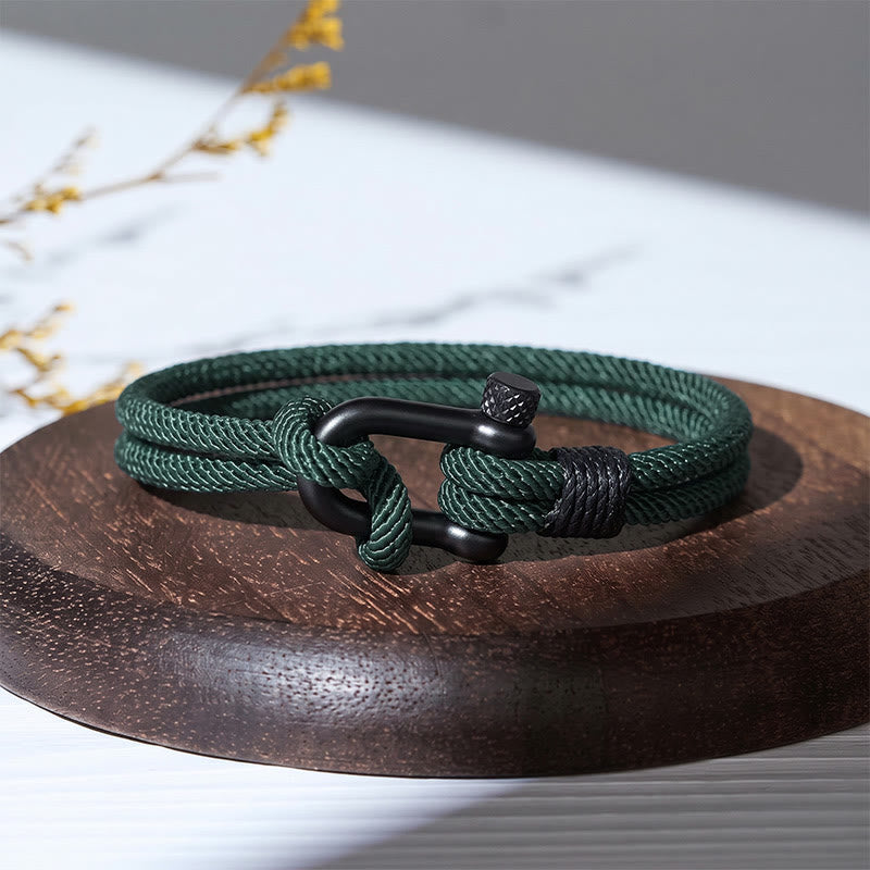 Minimalistisches Armband aus schwarzem Edelstahl mit U-Verschluss im Mailänder Stil - Dunkelgrün - image 16