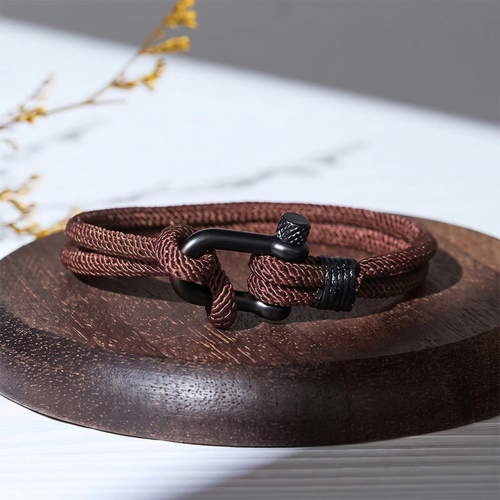 Minimalistisches Armband aus schwarzem Edelstahl mit U-Verschluss im Mailänder Stil - Kaffee - image 20