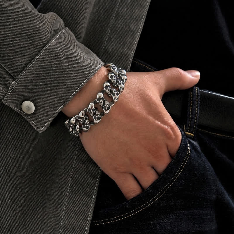 Herren Hip-Hop Totenkopf Legion Kubanisches Kettenarmband - image 1