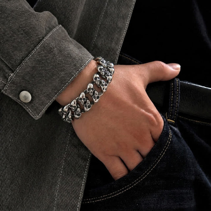 Herren Hip-Hop Totenkopf Legion Kubanisches Kettenarmband - image 1