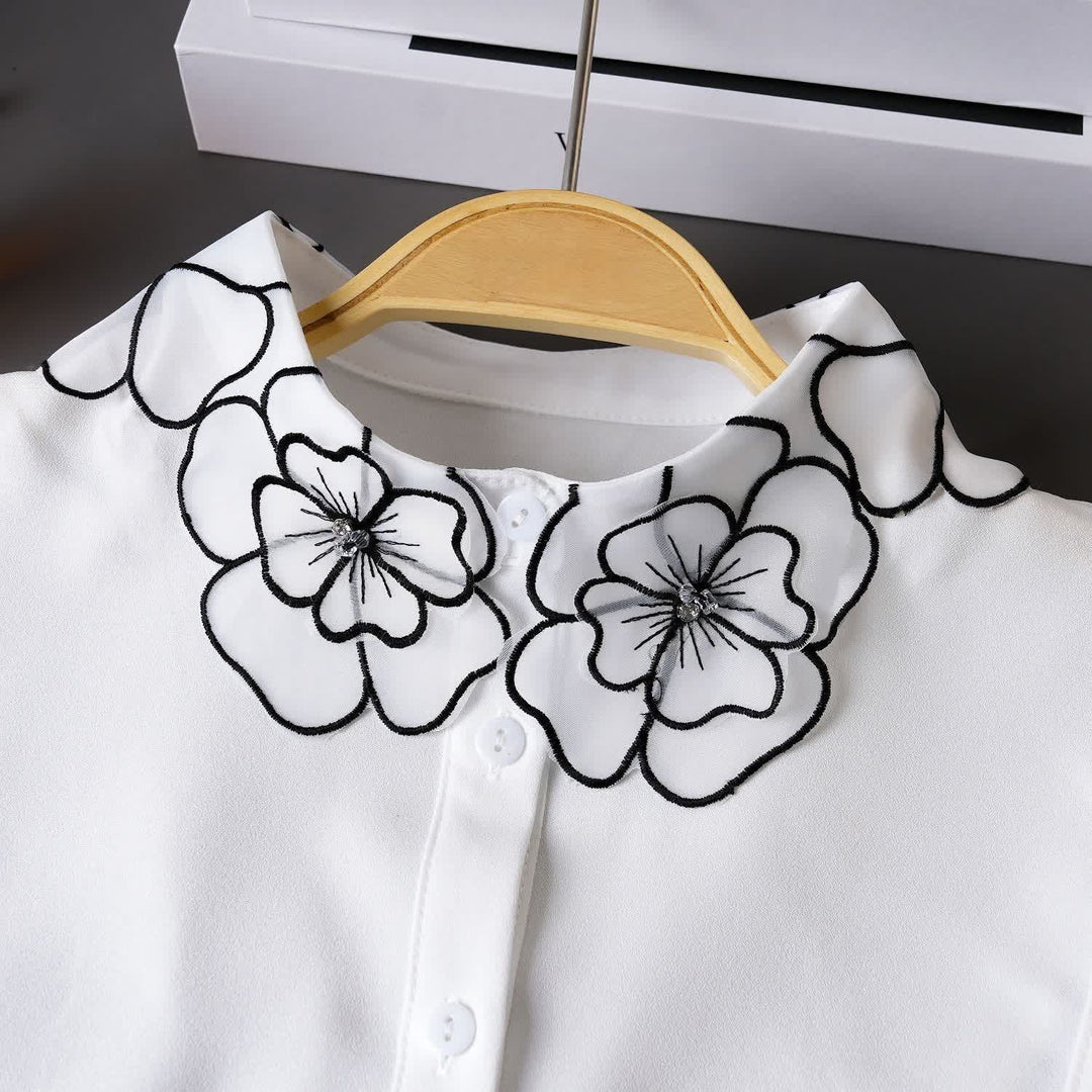 Bloom Organza Blumenstickerei Abnehmbarer Kragen - image 3
