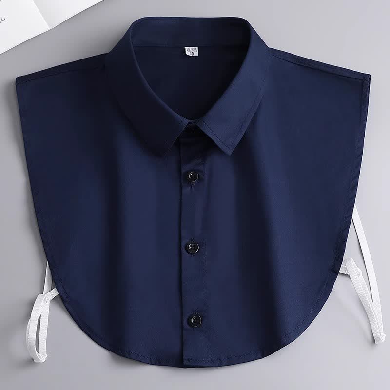 Unisex Klassischer einfarbiger abnehmbarer Baumwoll-Imitatkragen - Marine - 3XL - image 13